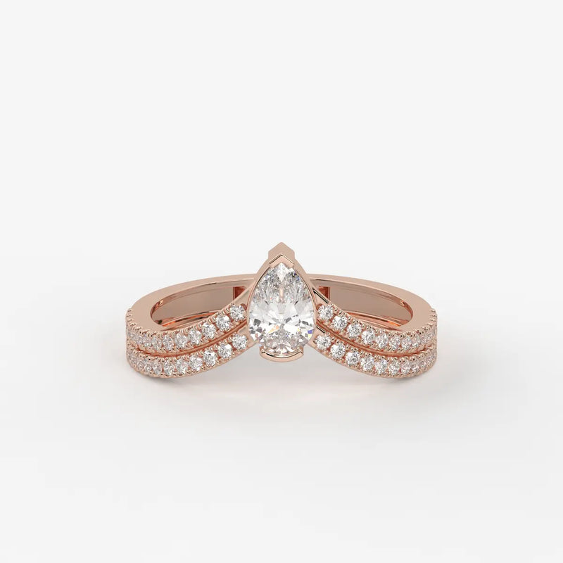 Elaris Pear Solitaire Diamond Ring