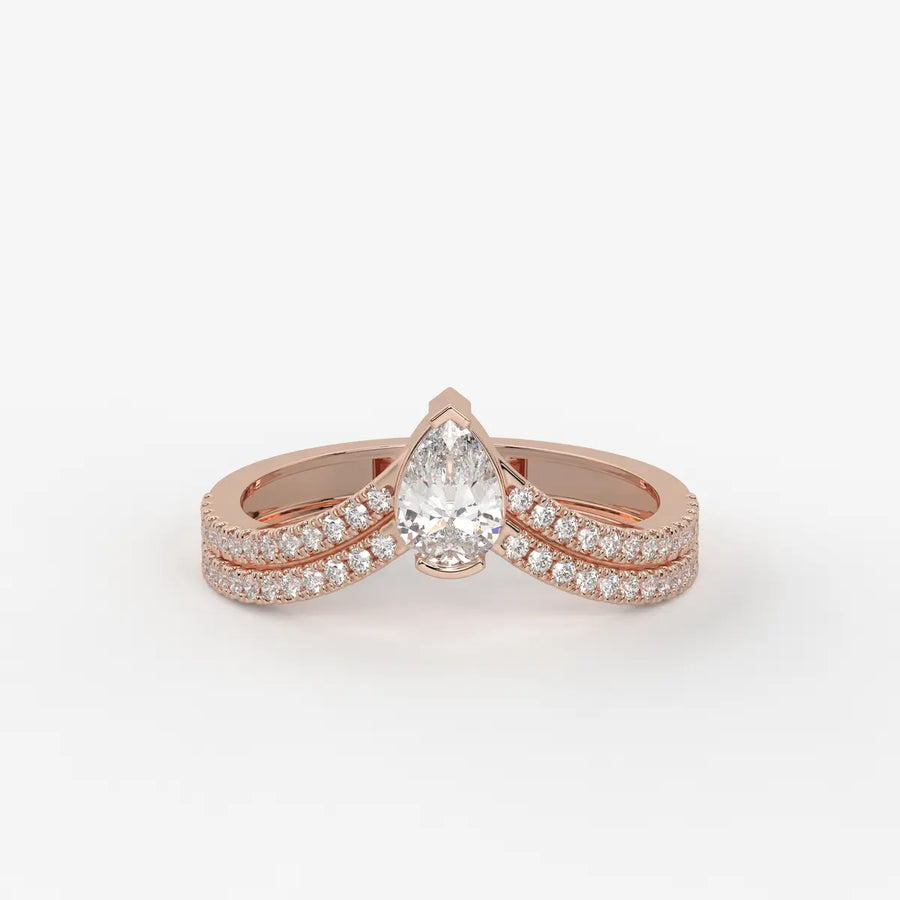 Elaris Pear Solitaire Diamond Ring