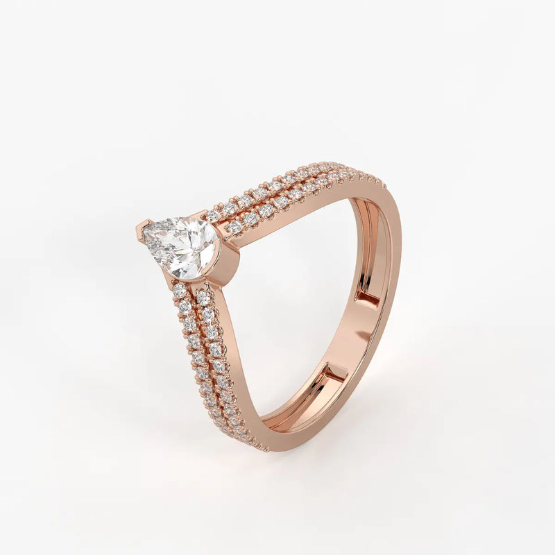 Elaris Pear Solitaire Diamond Ring