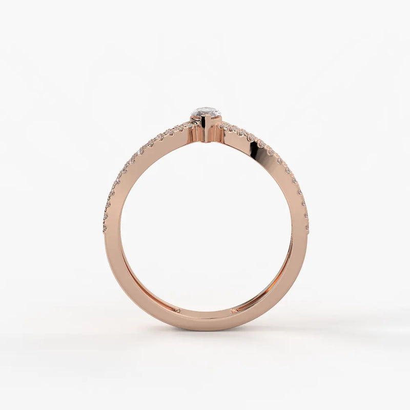 Valerique Marquise Split Shank Diamond Ring