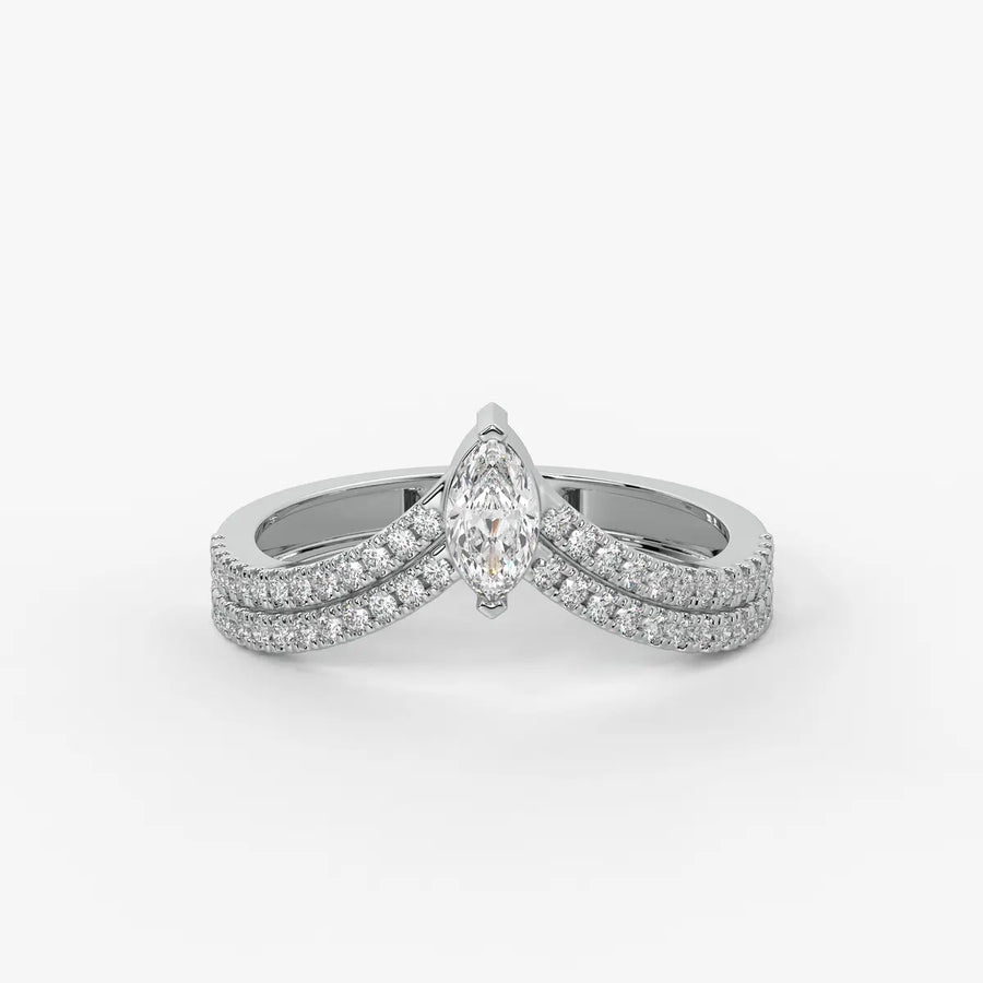 Valerique Marquise Split Shank Diamond Ring
