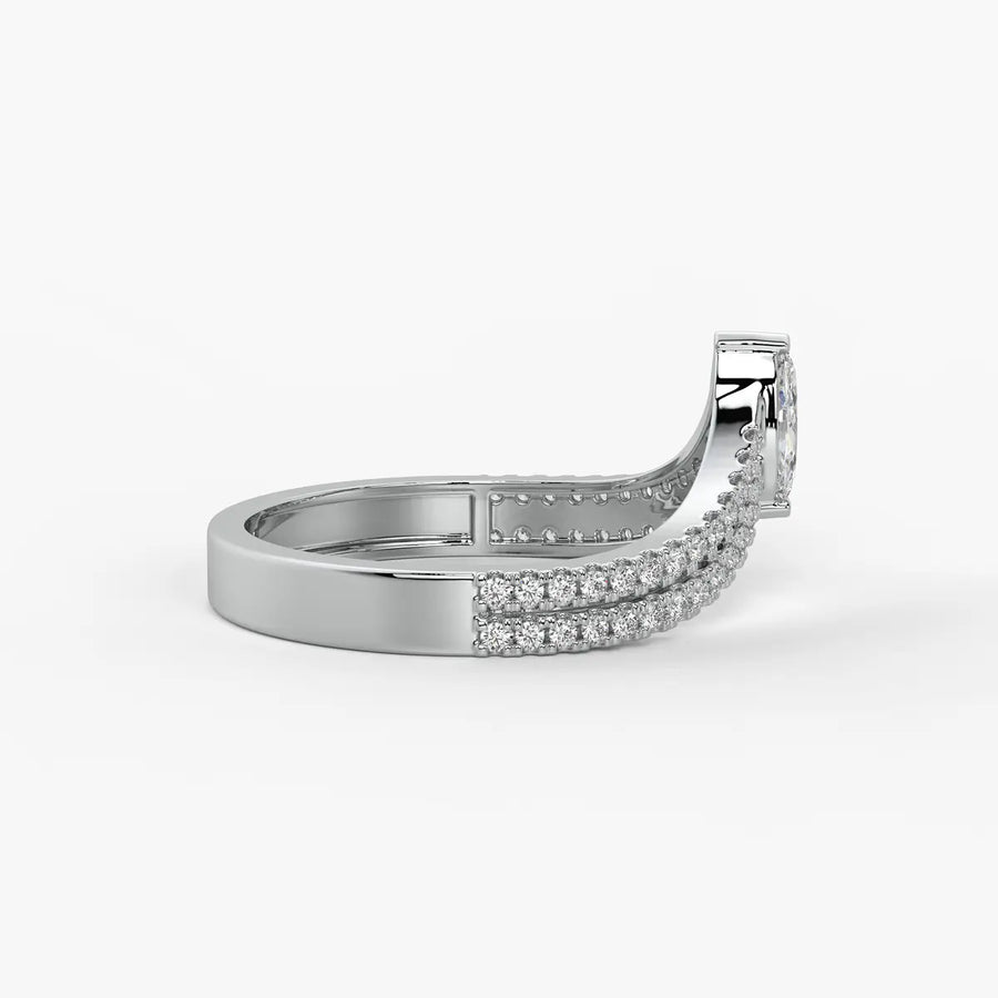 Valerique Marquise Split Shank Diamond Ring