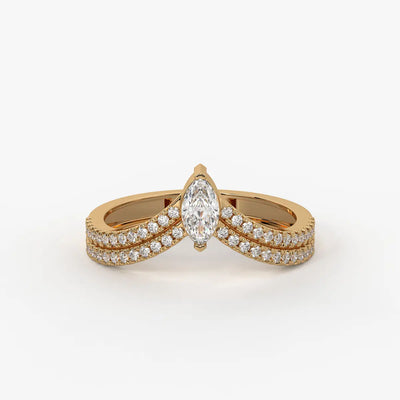 Valerique Marquise Split Shank Diamond Ring