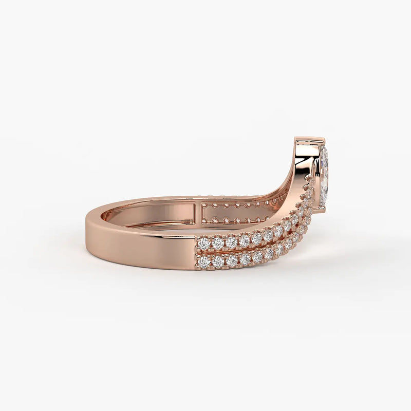 Valerique Marquise Split Shank Diamond Ring