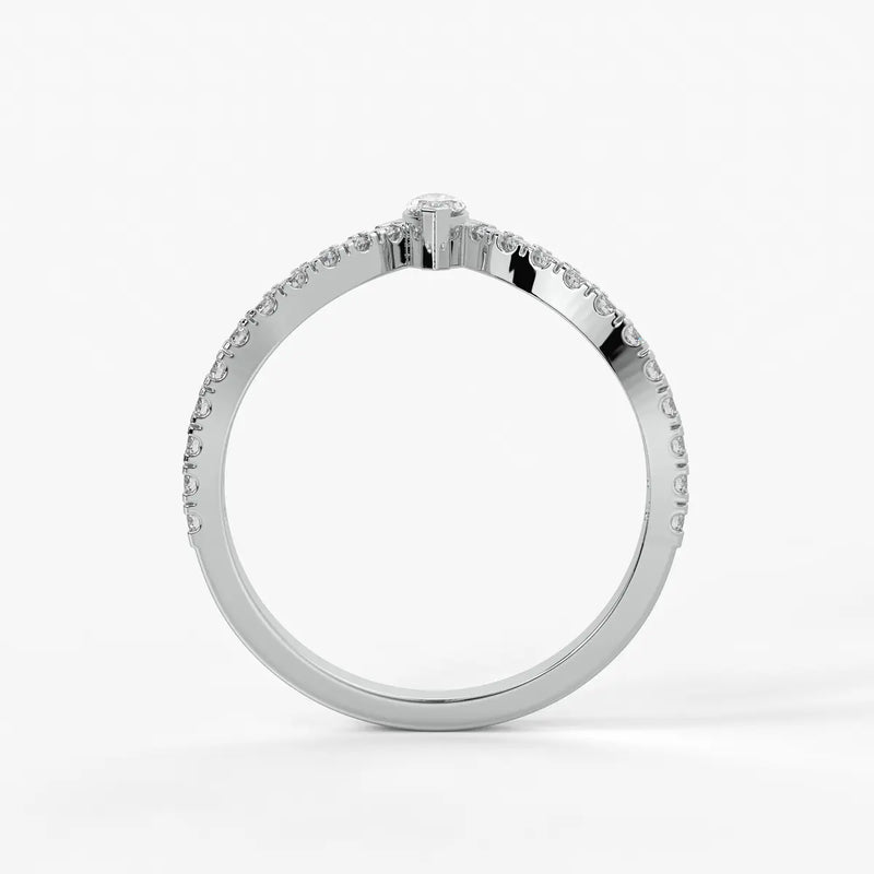 Marquise Chevron Studded Ring