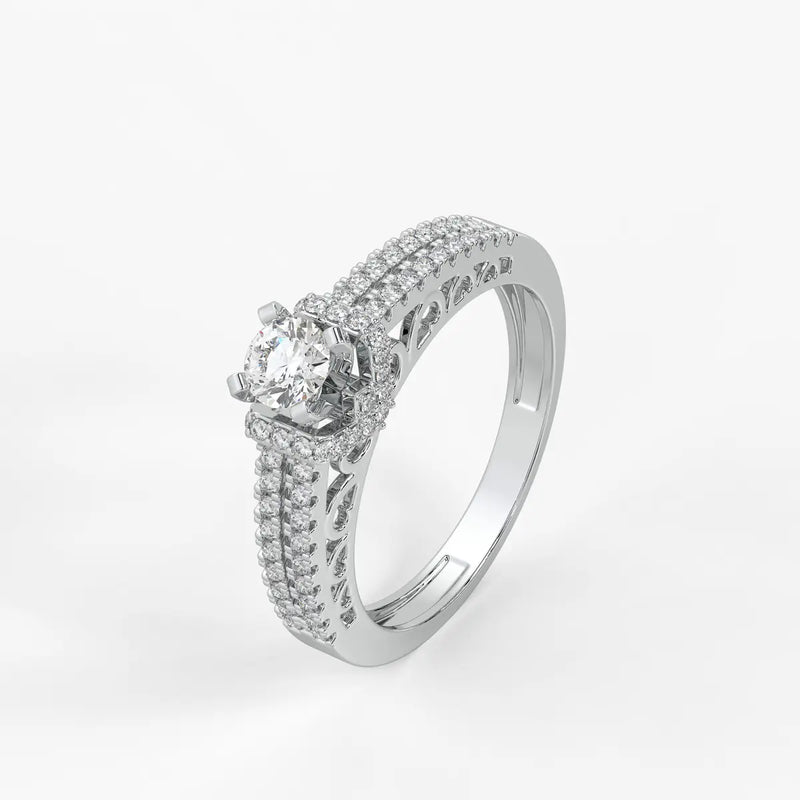 Round Halo Bridal Ring