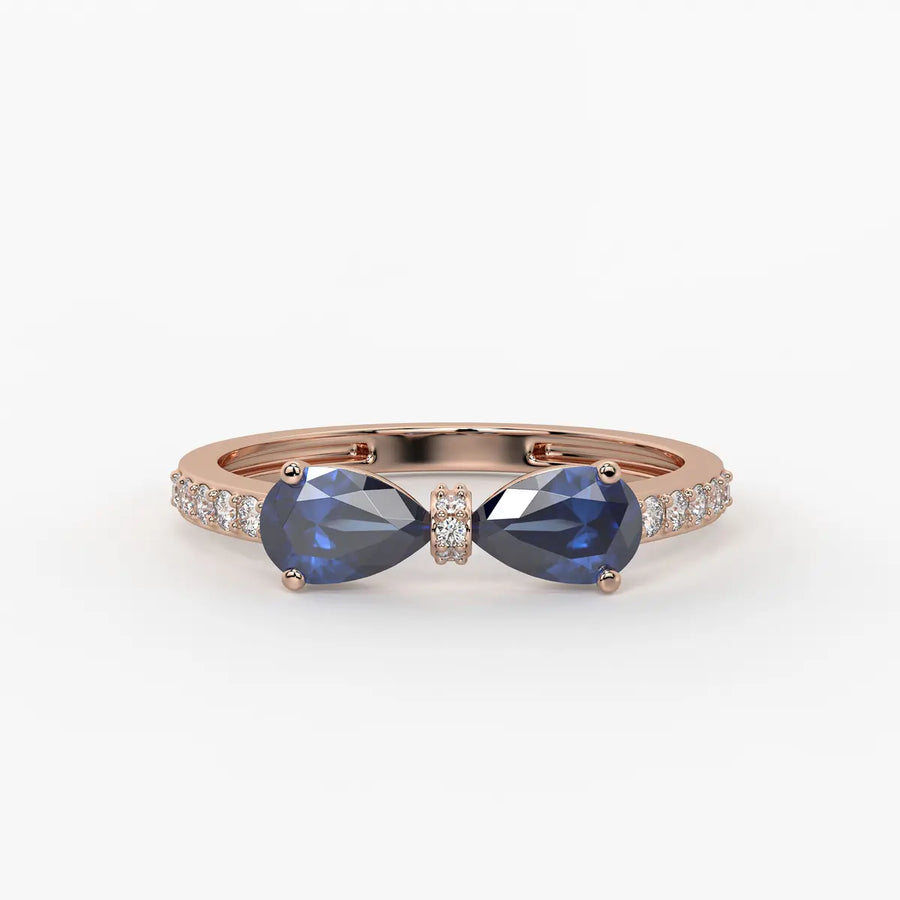 Pear Halo Studded Ring