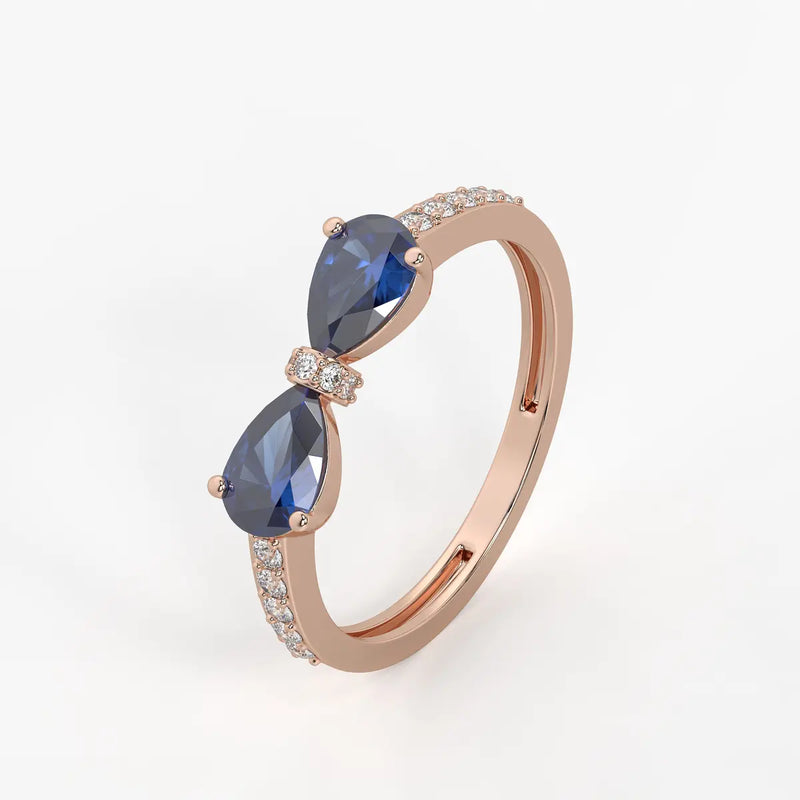 Pear Halo Studded Ring