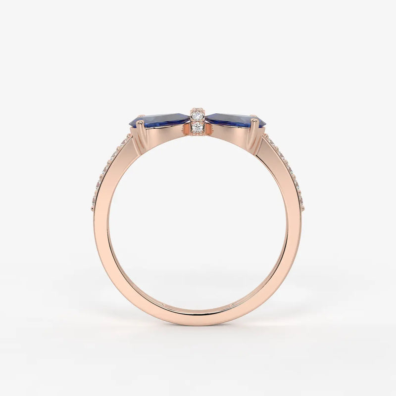 Pear Halo Studded Ring
