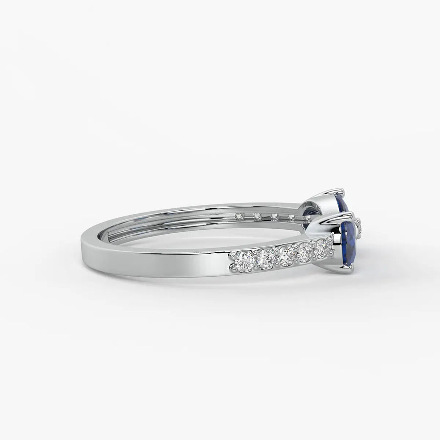 Pear Halo Studded Ring