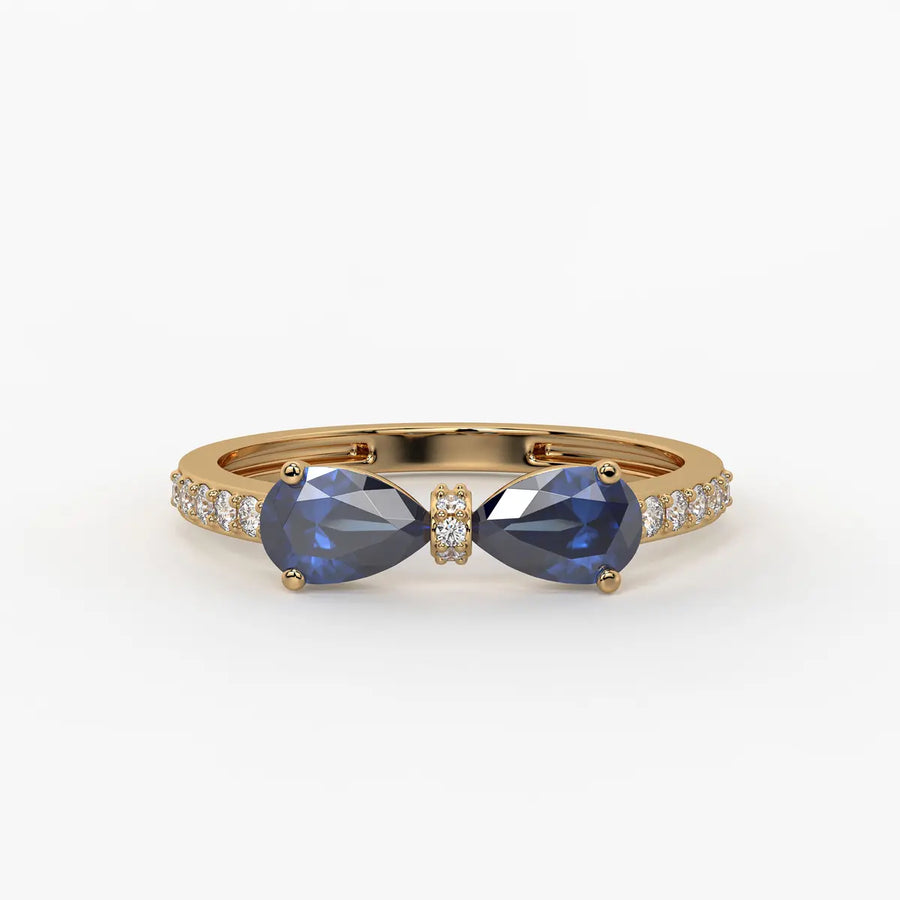 Pear Halo Studded Ring