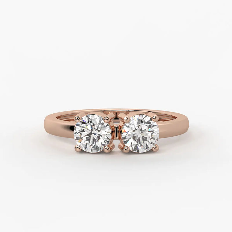 Round Twin Solitaire Ring