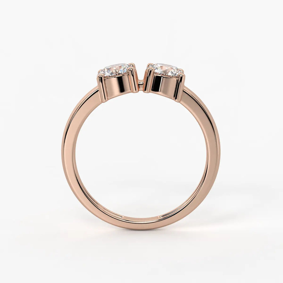 Round Twin Solitaire Ring