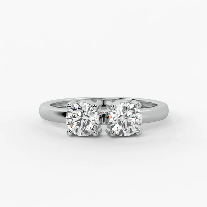 Round Twin Solitaire Ring