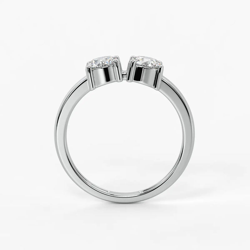 Round Twin Solitaire Ring