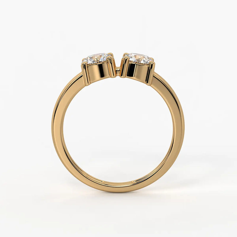 Round Twin Solitaire Ring