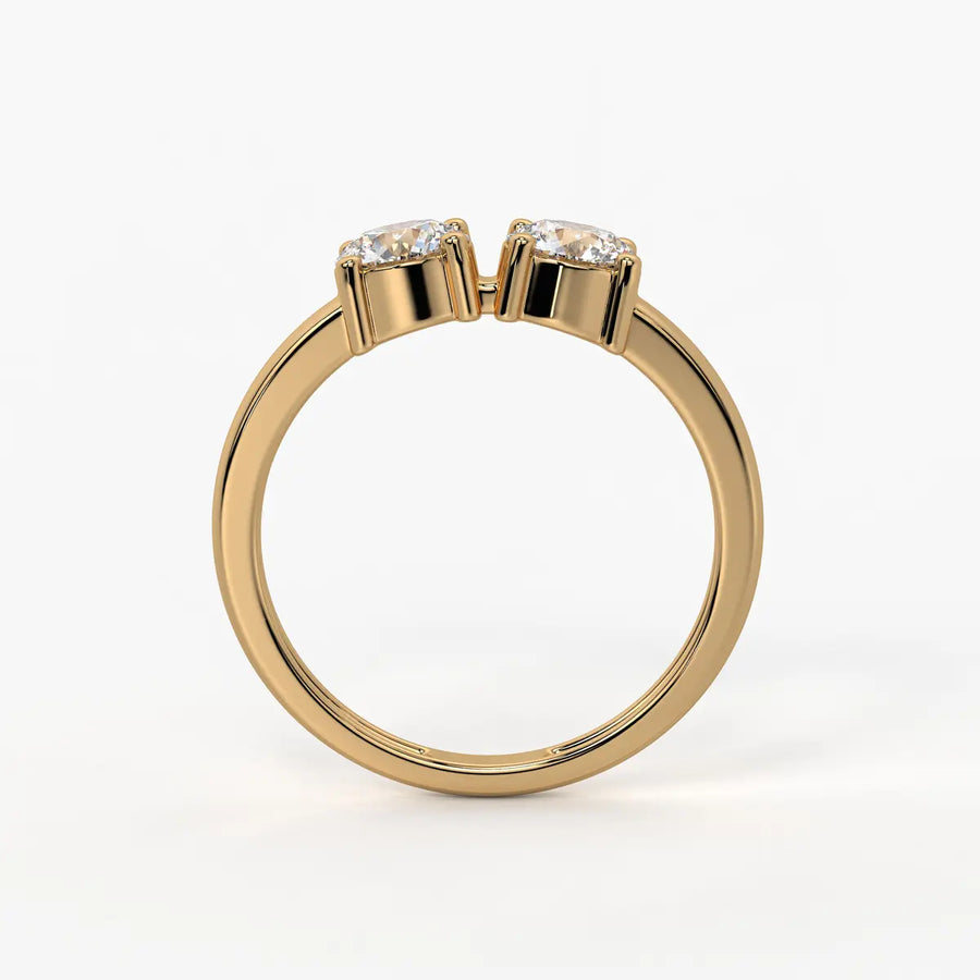 Round Twin Solitaire Ring