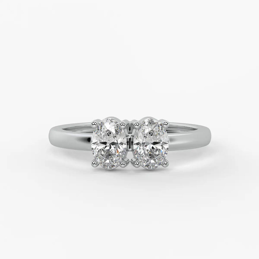 Oval Twin Solitaire Ring