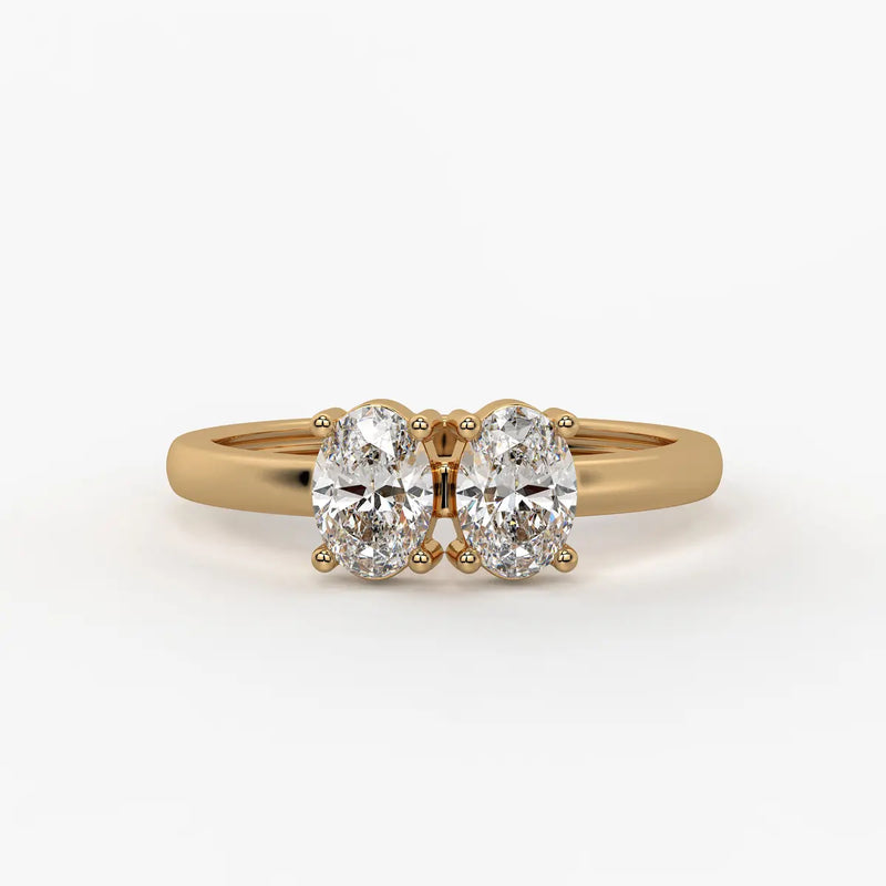 Oval Twin Solitaire Ring