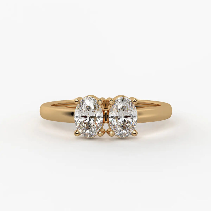 Oval Twin Solitaire Ring