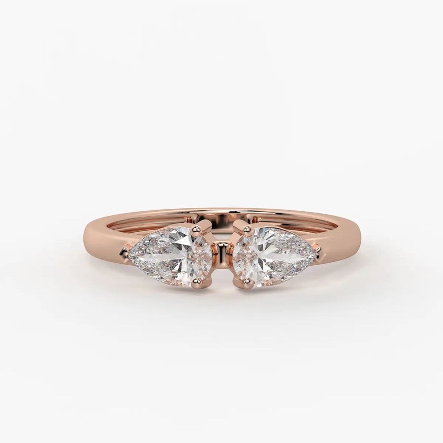 Pear Duo Studded Ring