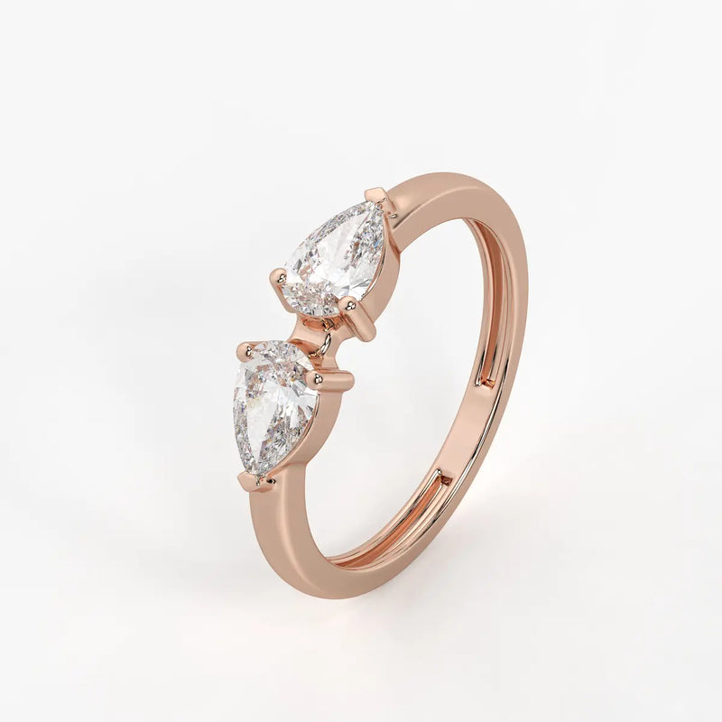 Pear Duo Studded Ring