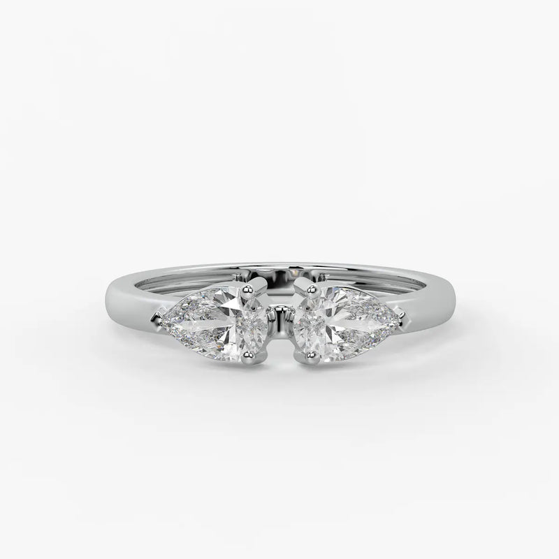 Pear Duo Studded Ring
