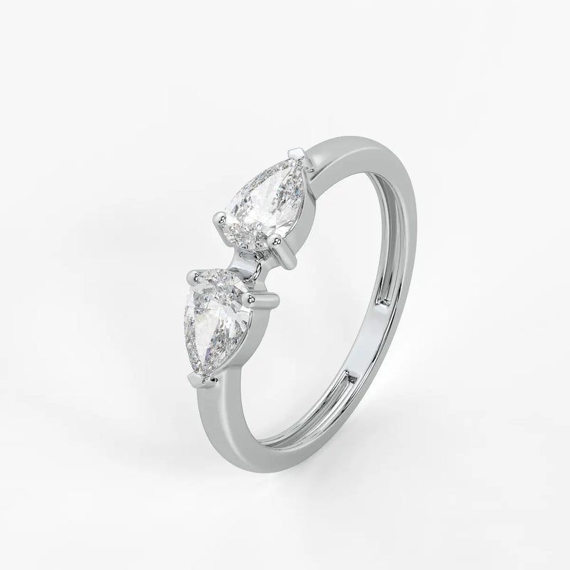 Pear Duo Studded Ring