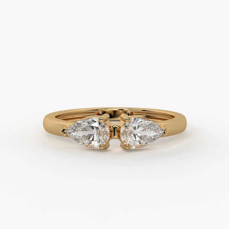 Pear Duo Studded Ring