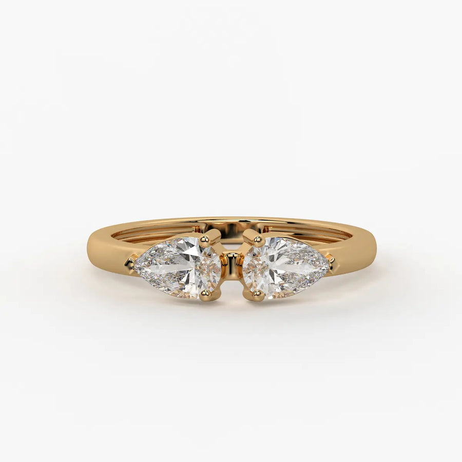 Pear Duo Studded Ring