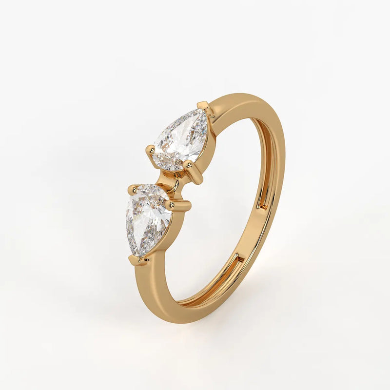 Pear Duo Studded Ring