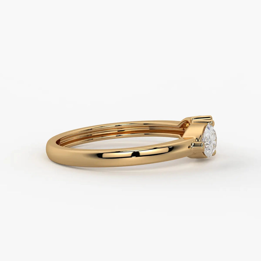 Pear Duo Studded Ring