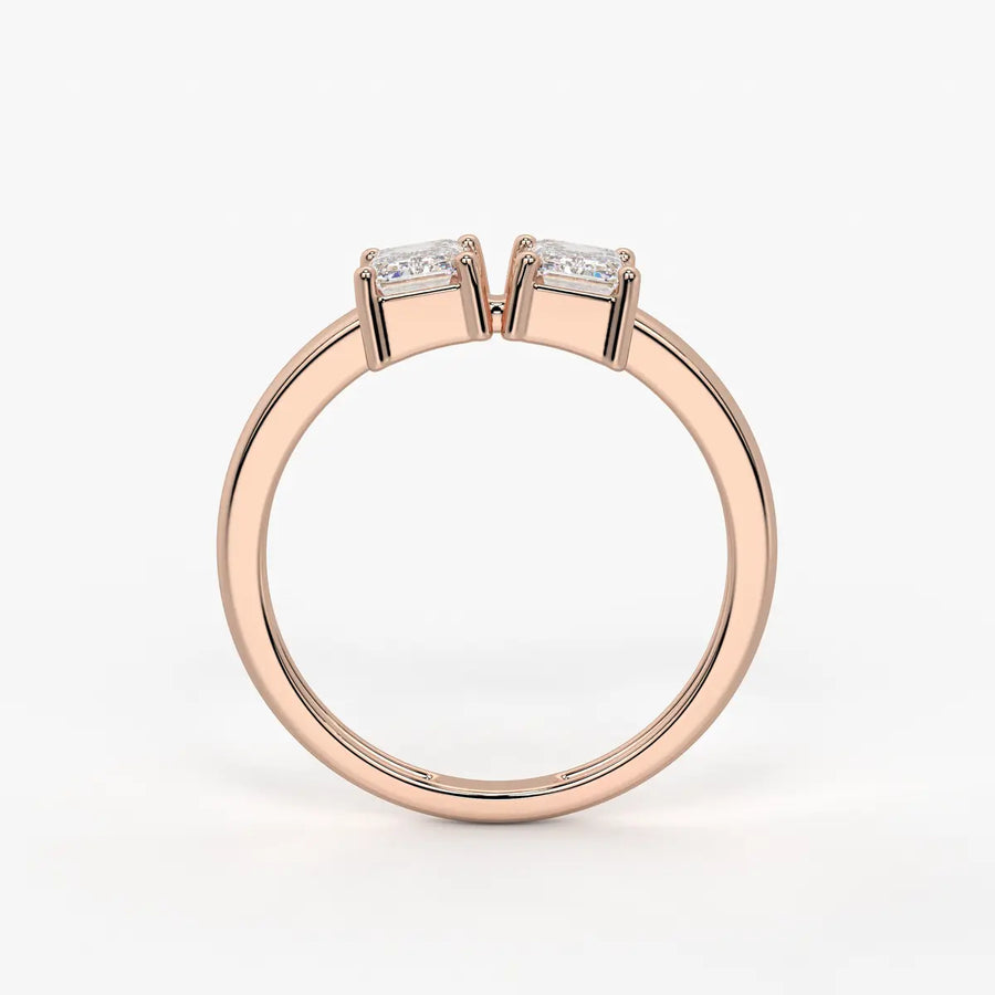 Emerald Twin Solitaire Ring