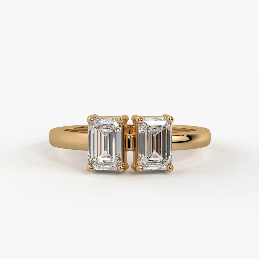 Emerald Twin Solitaire Ring