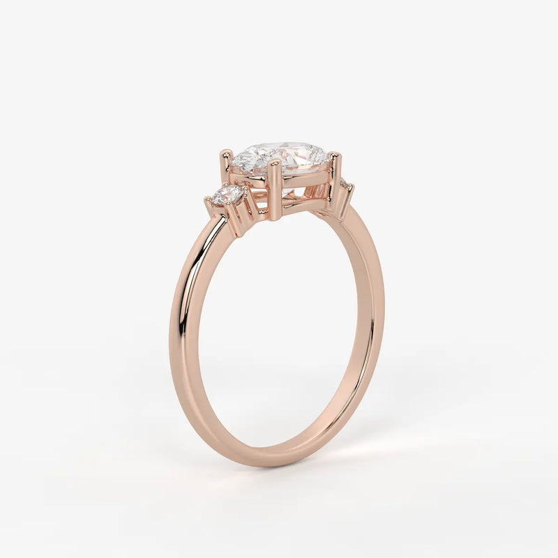Ovalisca Oval Accent Diamond Ring