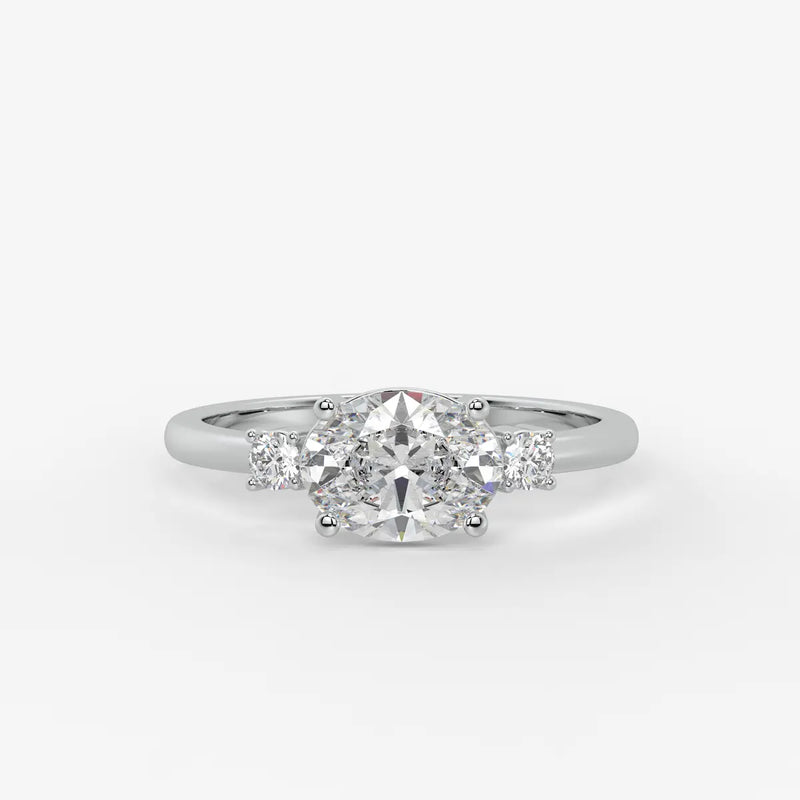 Ovalisca Oval Accent Diamond Ring