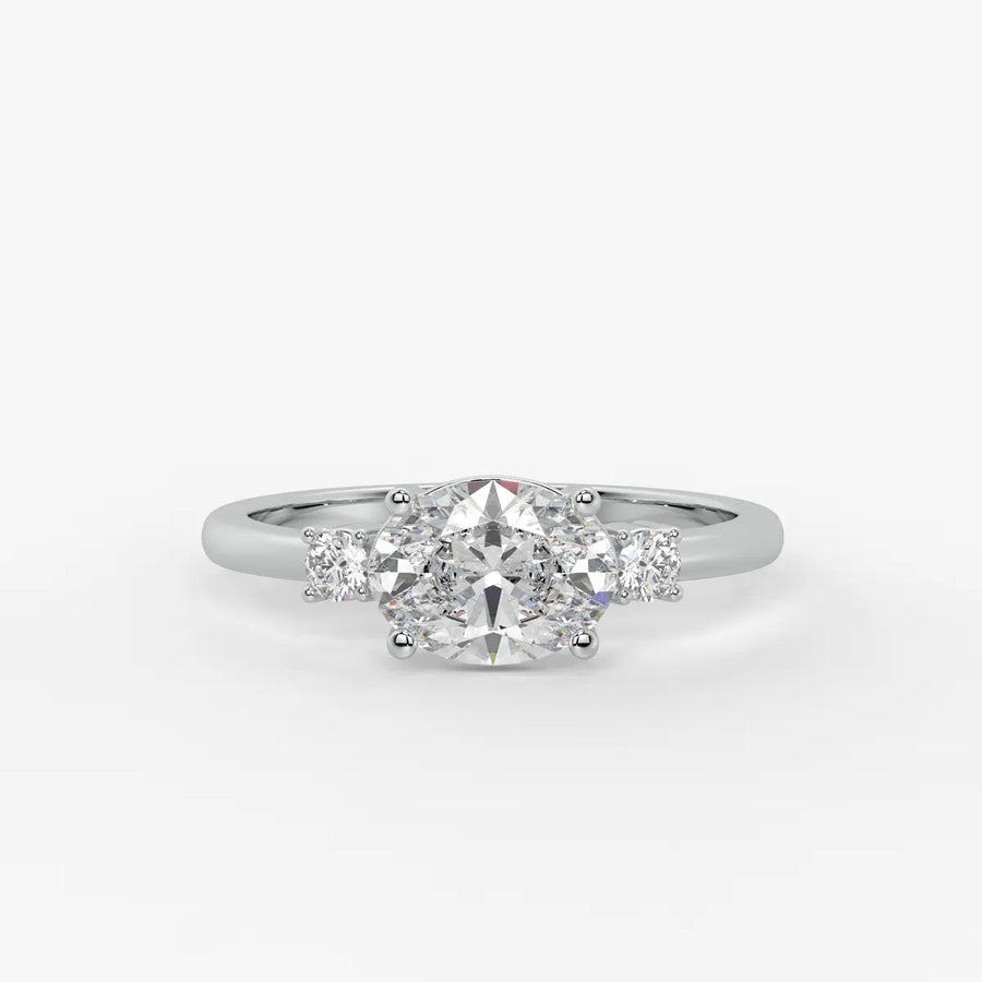Ovalisca Oval Accent Diamond Ring