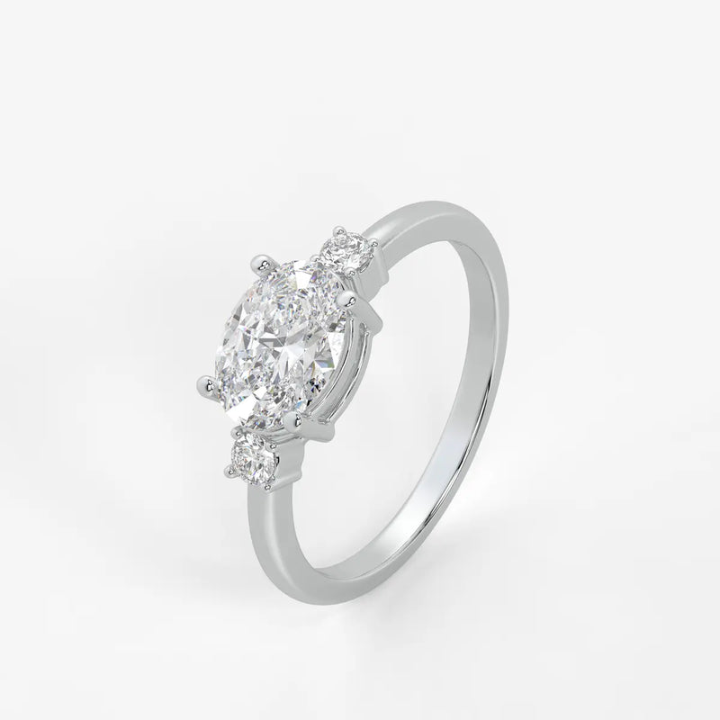 Ovalisca Oval Accent Diamond Ring