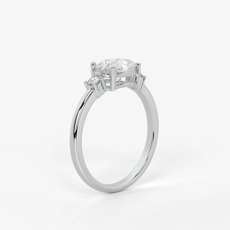 Ovalisca Oval Accent Diamond Ring