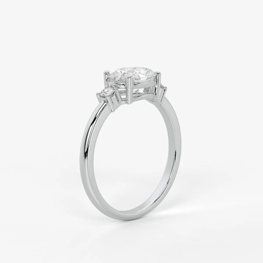 Ovalisca Oval Accent Diamond Ring