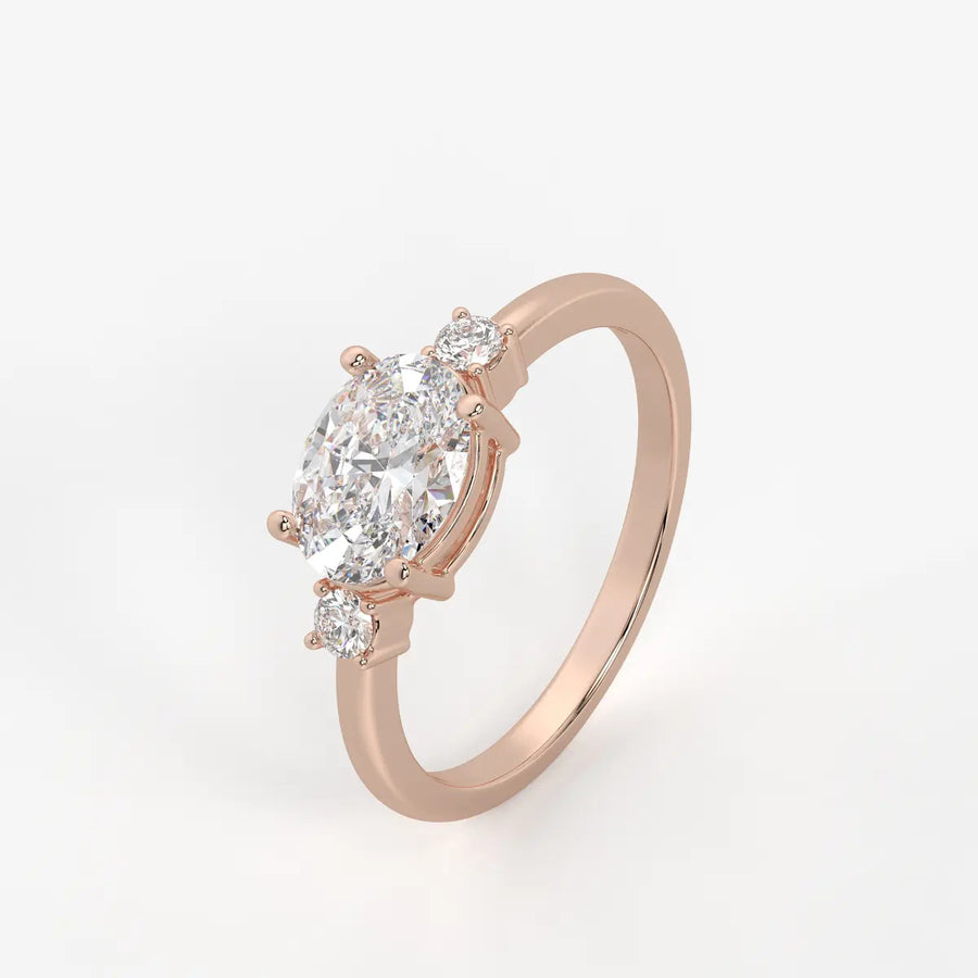 Ovalisca Oval Accent Diamond Ring