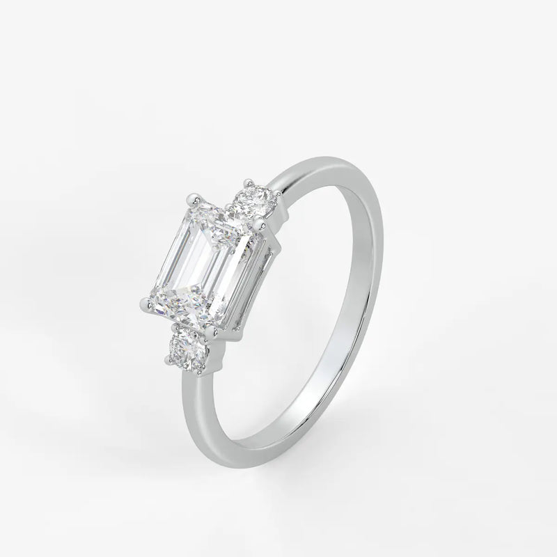 Zerithia Emerald Accent Diamond Ring