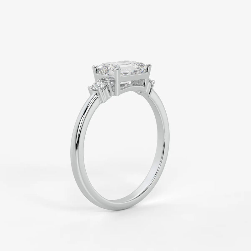 Zerithia Emerald Accent Diamond Ring