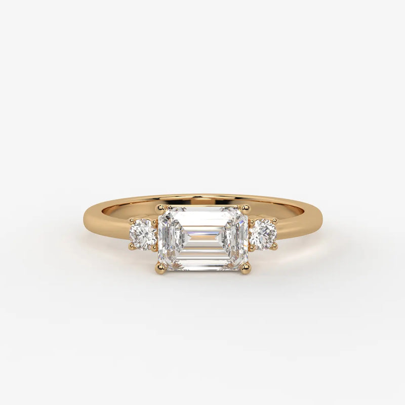 Zerithia Emerald Accent Diamond Ring