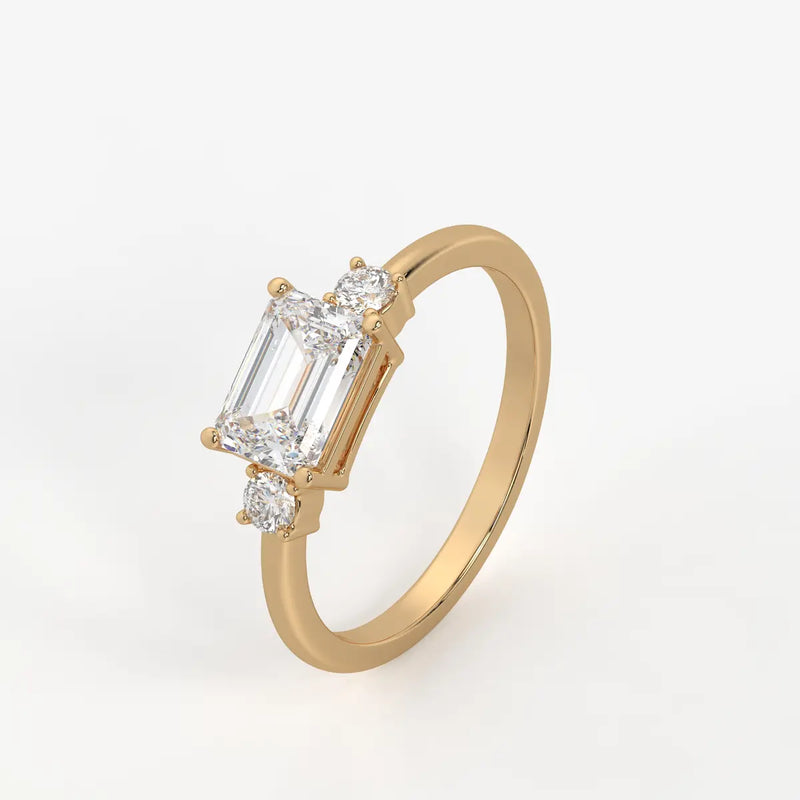 Zerithia Emerald Accent Diamond Ring