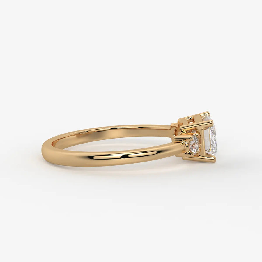 Zerithia Emerald Accent Diamond Ring