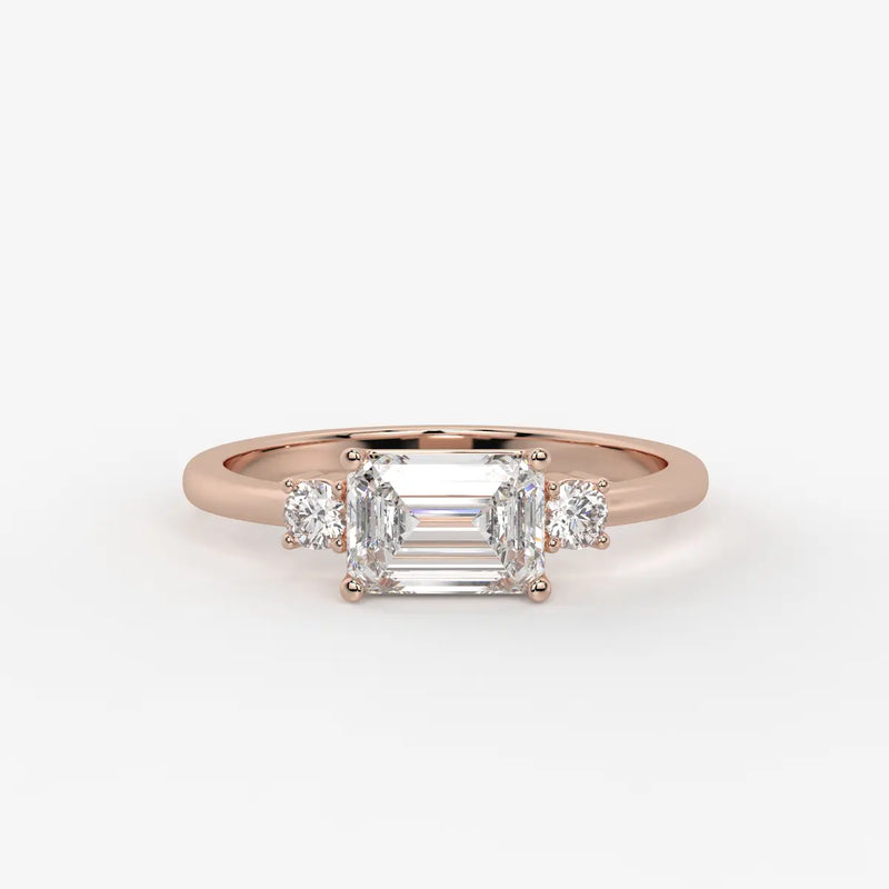 Zerithia Emerald Accent Diamond Ring
