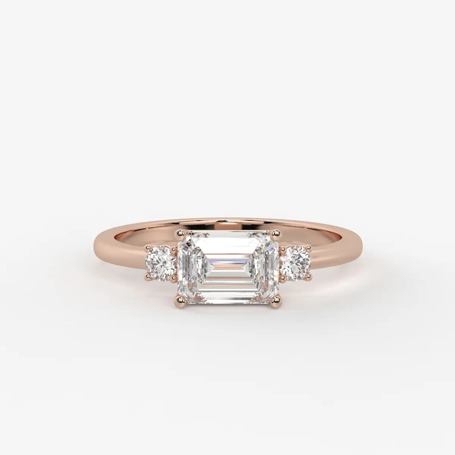 Zerithia Emerald Accent Diamond Ring
