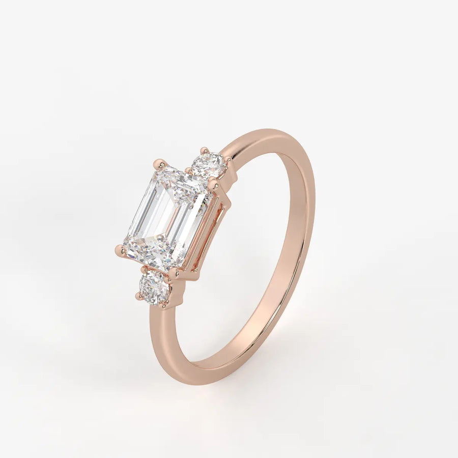 Zerithia Emerald Accent Diamond Ring