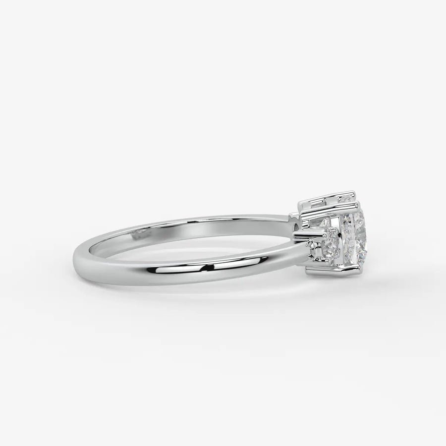 Cushira Round Halo-Style Accent Diamond Ring